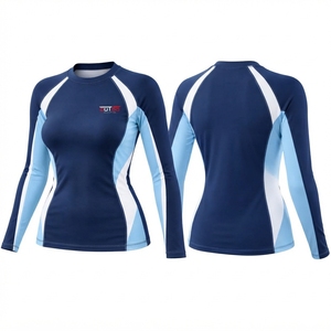 <b>Women</b> <b>Rash</b> <b>Guard</b> Designed With Lightweight Moisture Wicking Fabric Comfortable Relaxed Fit Ventilated Panels Crew Neckline - Product Image 6