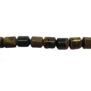 Natural Gemstone beads Yellow Tiger eye pills cylinder beads