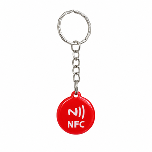 Llavero con Etiqueta NFC de PVC Rojo Personalizado CALA, NTAG213, Resistente al Agua, RFID Inteligente con Chip NFC Programable para Comunicación Inalámbrica - Product Image 1