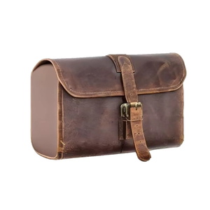 Neceser de Viaje de Cuero Genuino con Doble Cierre para Hombre, Bolsa de Cosméticos - Product Image 1