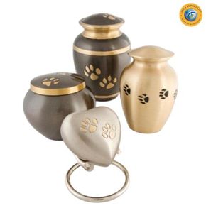 Paw Print Round Pet Cremation <b>Urn</b> for Ashes Pet Dog & <b>Cat</b> <b>Urn</b> Small Size <b>Urns</b> by Linea exports Inc - Product Image 4