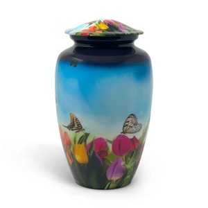 Urne funéraire pour cendres d'adultes LU, style américain, motif coucher de soleil sur la Savannah, capacité de 200 pouces cubes, commémorative, garantie 1 an, fabriquée en Uttar Pradesh - Product Image 2