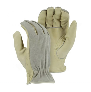 ถุงมือขับรถสำหรับผู้ชายมีผ้าหุ้มด้านหลังเป็นผ้าหนังวัวสีตามสั่ง - Product Image 5