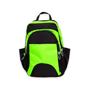 Sac à dos unisexe vert néon et noir, 2 compartiments zippés, sac de voyage, d'école ou de sport, 30-40L, résistant à l'eau, avec coussin d'air - Product Image 4