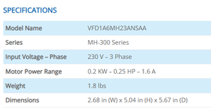ไดรฟ์ปรับความถี่ Delta MH300 ของแท้ใหม่ VFD1A6MH23ANSAA 0.2KW ตัวควบคุมความเร็วมอเตอร์แบบเวกเตอร์ CE มีสินค้าในสต็อก - Product Image 2