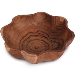 Tazón de servir ligero de madera, hecho a mano, de madera natural, para cocina, comedor, ensaladas, frutas, ecológico y duradero. - Product Image 6