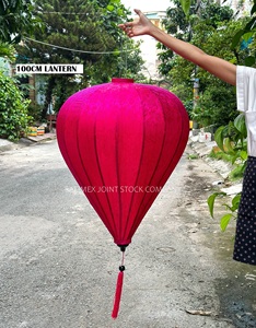 Lanterne en bambou du Vietnam, grande taille, colorée, lanterne de Hoi An, faite à la main pour la décoration de mariage, lanterne suspendue, grande taille, lanterne en soie - Product Image 6