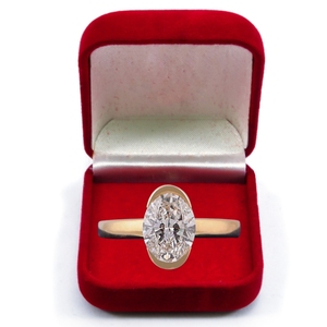 Bague de fiançailles de luxe pour femme en or jaune 14 carats plaqué or, diamant ovale CVD cultivé en laboratoire certifié IGI, 2 carats, VS1, couleur F, bijoux fins - Product Image 1