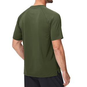 T-shirts de sport pour hommes respirants, à séchage rapide, écologiques, taille personnalisée, col rond, coupe classique, t-shirts de sport décontractés, couleur unie, polyester - Product Image 5