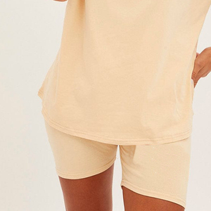 Ensemble chemise et short d'été pour femme, 100% coton de haute qualité, séchage rapide, respirant, style décontracté, motif uni, taille élastique - Product Image 6