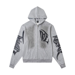 Sweat-shirt à capuche zippé colorblock personnalisé pour hommes et femmes, coupe oversize décontractée en polaire, veste à capuche entièrement zippée, vêtements streetwear - Product Image 5