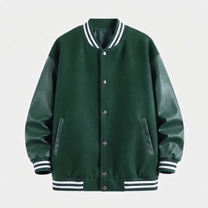 Chaqueta de Béisbol Personalizada con Logotipo Bordado - Chaqueta Casual de Estilo Americano para Hombre, Holgada y Moderna para Otoño/Invierno - Product Image 4