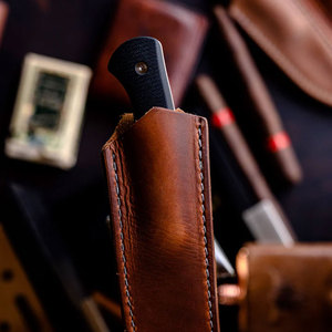 Funda de Cuero para Cuchillo Hecha a Mano, Funda de Cuero Vacuno para Llevar en el Cinturón, para Acampar al Aire Libre, Caza, Portaherramientas, Diseño Duradero - Product Image 4
