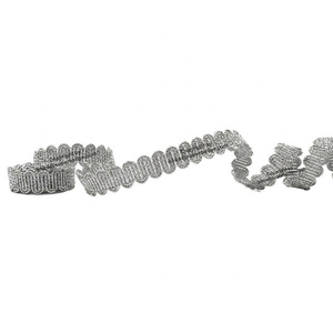 Cinta Decorativa Metálica Plateada de Lujo, Trenzada, de 1 cm de Ancho, para Uniformes Ceremoniales - Product Image 3