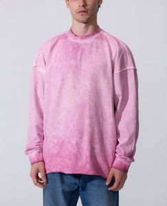 Sweat-shirt Homme Personnalisé avec Logo OEM, Lavage Acide/Stone Washed, Coupe Oversize, 100% Coton Épais 380 GSM, Molleton Tricoté - Product Image 3