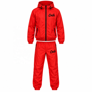 Ensemble de survêtement coupe-vent personnalisé pour homme, 2 pièces, polyester et nylon, fermeture éclair intégrale, vêtements de sport athlétiques, pantalon de jogging, OEM ODM - Product Image 1