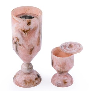 Brûleur à Bakhoor en résine marbrée rose fait main de luxe, toutes saisons, Mabkhara, encens arabe Oud, décoration parfumée pour la maison - Product Image 2
