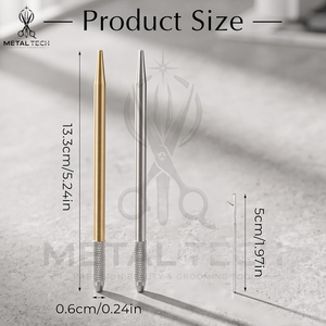 Gold Aluminum Pen Style Hair Extension Loop <b>Threader</b> Latch Hook Pulling <b>Needle</b> Kit With 4 Interchangeable Tips Salon Supply - Product Image 3