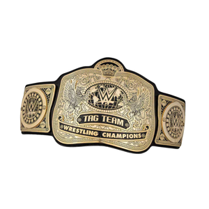 Cinturón de Campeonato de Lucha Libre en Parejas de la WWE, Personalizable, de Alta Calidad, Dorado y Negro, Cinturón Deportivo Personalizado, Cinturón de Título Coleccionable - Product Image 6