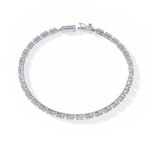 Women's Moissanite Tennis Bracelet Round Brilliant Cut Channel <b>Set</b> Classic Style Everyday Jewelry - Product Image 2