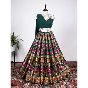 Zari Weaving Work Party Wear Lehenga Choli Performance Wear - Product Image 5