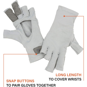 Guantes de pesca recién llegados con agarre corto en los dedos, tela con protección UV y diseño de palma abierta para un mejor control en la pesca fluvial. - Product Image 2