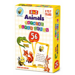 Tarjetas de Memoria Flash de Animales de la A a la Z de Biplob, Personalizadas, 28 Tarjetas de Imágenes y Rimas de Doble Cara para el Aprendizaje del Alfabeto, para Niños de 2 a 7 Años - Product Image 1