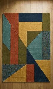 Alfombra Moderna Abstracta de Lana Geométrica Hecha a Mano, Antideslizante, de Pelo Medio, para Sala de Estar, Dormitorio, Comedor - Product Image 6