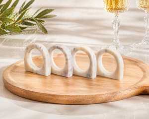 Juego de Anillos para Servilletas de Piedra Modernos, 4.5 cm de Ancho, Decoración de Mesa para Bodas, Fiestas en Casa, Diseño Duradero - Product Image 5