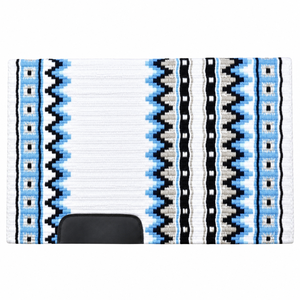 Manta de Silla de Montar Occidental con Diseño Geométrico Tejido para Paseos de Montura, con Parche de Cuero, Venta al por Mayor de Suministros Ecuestres - Product Image 5