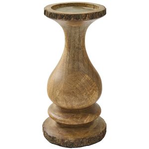Support de bougie pilier en bois fait main, style antique, centre de table rustique pour la maison et la décoration de mariage - Product Image 1