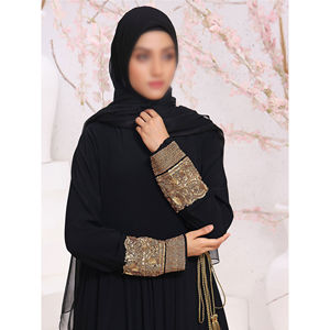 Abaya Larga de Alta Calidad para Mujer, Manga Larga, Ropa Musulmana Islámica, Sin Costuras, Transpirable, Ligera, MOQ Bajo - Product Image 3