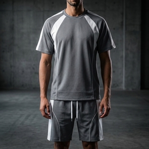 Conjunto de Camisa y Pantalones Casuales para Hombre, Precio al por Mayor, 100% Poliéster, Transpirable, Tejido, Traje Deportivo de Verano, Pantalones Cortos con Estampado Ecológico - Product Image 2