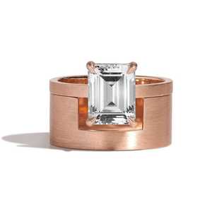 2.7 TCW Emerald Cut Lab Grown Diamond <b>Ring</b> <b>Set</b> 10k 14K 18K Solid <b>Gold</b> Manufacturer Custom Bridal Removable Cigar Band Jewelry - Product Image 4