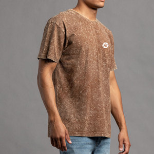T-shirt délavé à l'acide de qualité supérieure pour hommes, léger, couleur personnalisée, décontracté - Product Image 3