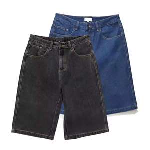 Custom Printed Embroidery Design Baggy <b>Jean</b> Shorts for <b>Men</b> Jorts Casual Loose Fit Long Denim Shorts - Product Image 5