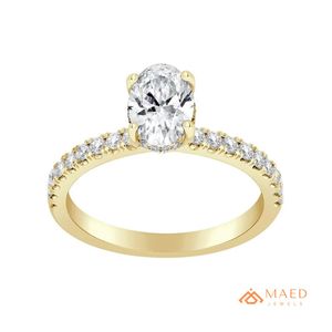 Bague de fiançailles ovale en moissanite plaquée or rose, élégante, bijoux de luxe pour femmes, style New York, cadeau de mariage haut de gamme - Product Image 1