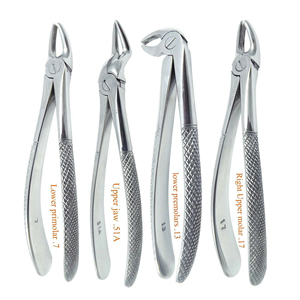 Kit de Fórceps Dentales Manuales de Acero Inoxidable de Alta Calidad Clase I - Juego de Instrumentos Dentales Reutilizables para Extracción de Dientes - Product Image 1