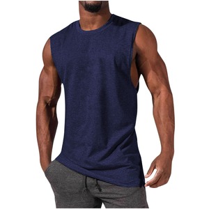 Wholesale New Cotton Muscle <b>Men</b> Sports Vest Casual Solid Color Round Neck <b>Sleeveless</b> <b>Men's</b> Top <b>T</b>-<b>Shirt</b> - Product Image 4