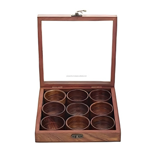 Indian Manufacturer's <b>Foldable</b> 8x8x2 Size Square Wooden Spice <b>Box</b> Wholesale Boutique Supplier Factory Direct Low MOQ 2026 Trend - Product Image 3