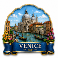 Aimants de réfrigérateur en résine personnalisés représentant des monuments de la ville, cadeau touristique, vente en gros, fournisseur direct d'usine