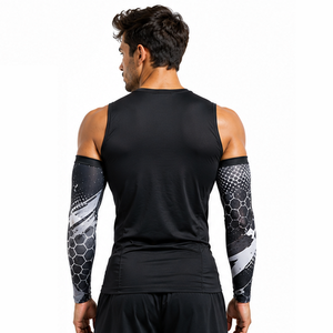 Mangas de compresión para hombre, personalizadas, deportivas, para gimnasio, fitness, correr, ciclismo, transpirables, elásticas, de entrenamiento, protección y soporte. - Product Image 4