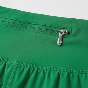 Shorts Deportivos Verdes de Cintura Alta para Mujer con Volantes, Minifalda Plisada Transpirable, Estilo Veraniego - Product Image 4