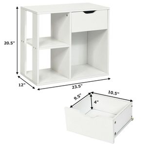 3-Tier <b>Side</b> <b>Table</b> with <b>Storage</b> Shelf and Drawer Space Nightstand with Practical Organization Features - Product Image 5