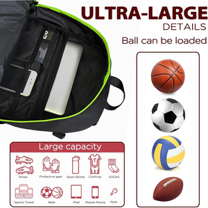 Sacs à dos personnalisés pour équipes de football, sacs d'entraînement de football, sacs à dos pour équipement sportif, fabricant OEM Pakistan, export, vente en gros, approvisionnement en vrac - Product Image 2