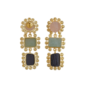 Pendientes Colgantes de Mariposa con Múltiples Piedras Chapados en Oro LJ 1450 de Laxmi Jeweller, Estilo Boutique, Moda de Compromiso con Piedras Semipreciosas - Product Image 2