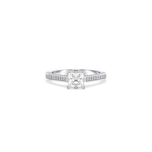 Bague solitaire REYES en moissanite taille princesse 1,29 carat certifiée GRA, en argent sterling 925, cadeau d'anniversaire, bijoux fins pour femmes - Product Image 2