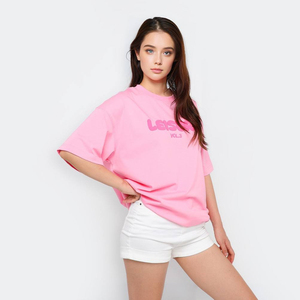 เสื้อยืดคอกลมทรงหลวม แขนสั้น ผ้าฝ้าย 100% สไตล์ลำลอง โอเวอร์ไซส์ สำหรับผู้หญิง สั่งทำขายส่งได้ - Product Image 4