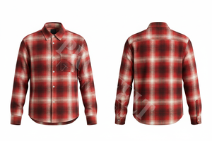 Camisa de Vestir Informal, Transpirable, de Alta Calidad, a Cuadros, de Franela, Manga Larga, con Botones, Mezcla de Algodón, Elegante, para el Trabajo - Product Image 3