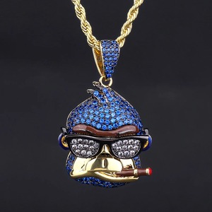 Colgante Personalizado de Plata de Ley 925 con Baño de Rodio, Diseño de Cara de Mono, Moissanita de Corte Brillante, Claridad VVS, Estilo Hip Hop, 15g, Unisex, Regalo - Product Image 1
